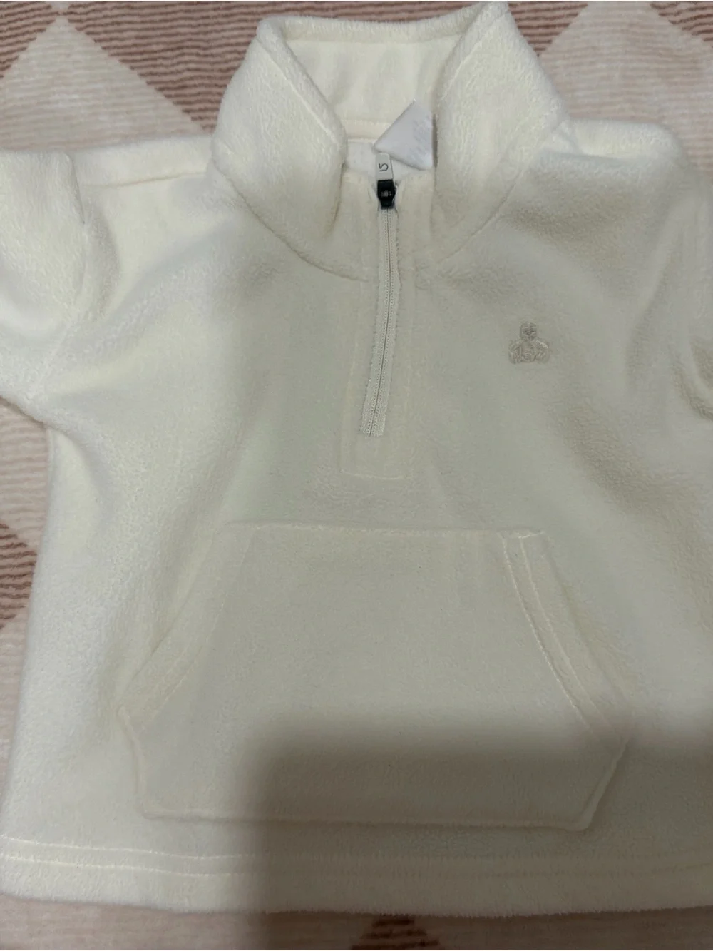 GAP Cream Half-Zip Fleece Pullover Hoodie